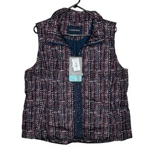 New Lands’ End Womens Down Fill Vest XL Sweater Down Goose Puffer Full Zip BNWT